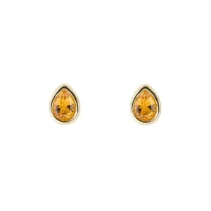 Gold Plated Birthstone November Citrine Earrings E6212