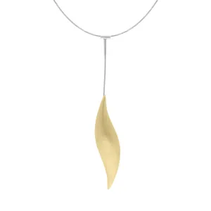 Gold Plated Sterling Silver Leaf Pod Necklace D