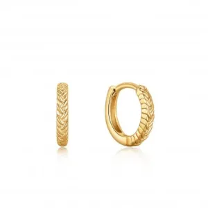 Gold Rope Huggie Hoop Earrings E036-03G