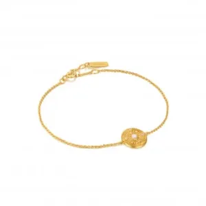 Gold Scattered Stars Kyoto Opal Disc Bracelet B034-02G