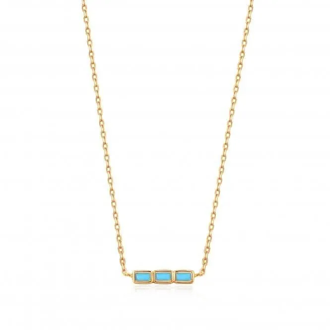 Gold Turquoise Bar Necklace N033-02G