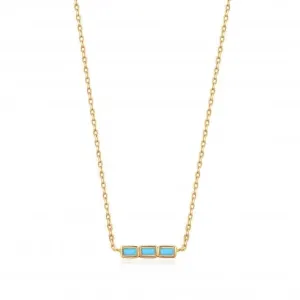 Gold Turquoise Bar Necklace N033-02G
