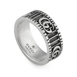 Gucci GG Marmont Aged  Sterling Silver Ring