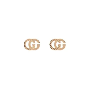 Gucci GG Running 18ct Rose Gold Stud Earrings D