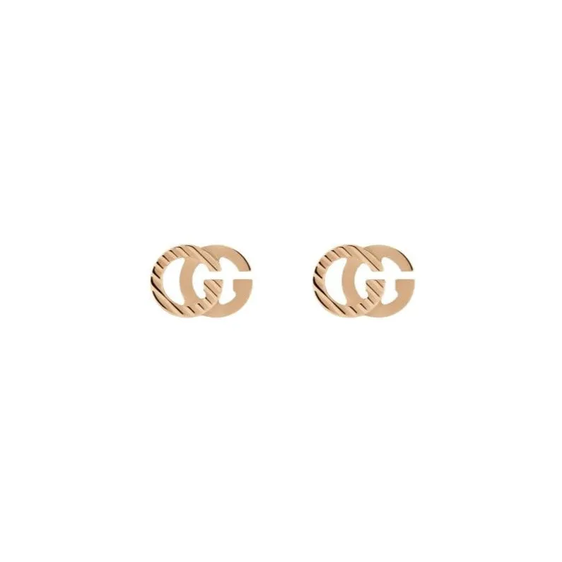 Gucci GG Running 18ct Rose Gold Stud Earrings D