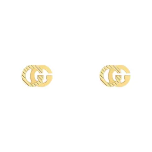 Gucci GG Running 18ct Yellow Gold Stud Earrings D