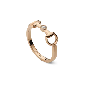 Gucci Horsebit 18ct Rose Gold 0.03ct Diamond Ring