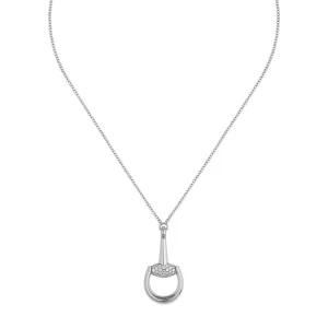 Gucci Horsebit 18ct White Gold 0.5ct Diamond Necklace