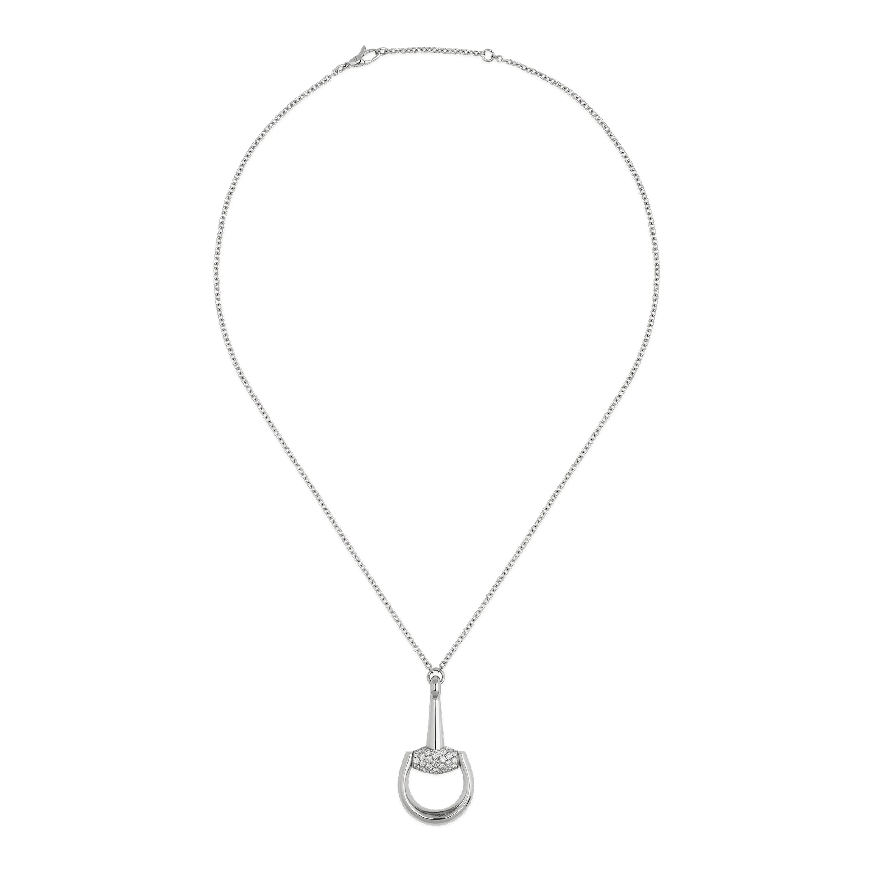 Gucci Horsebit 18ct White Gold 0.5ct Diamond Necklace