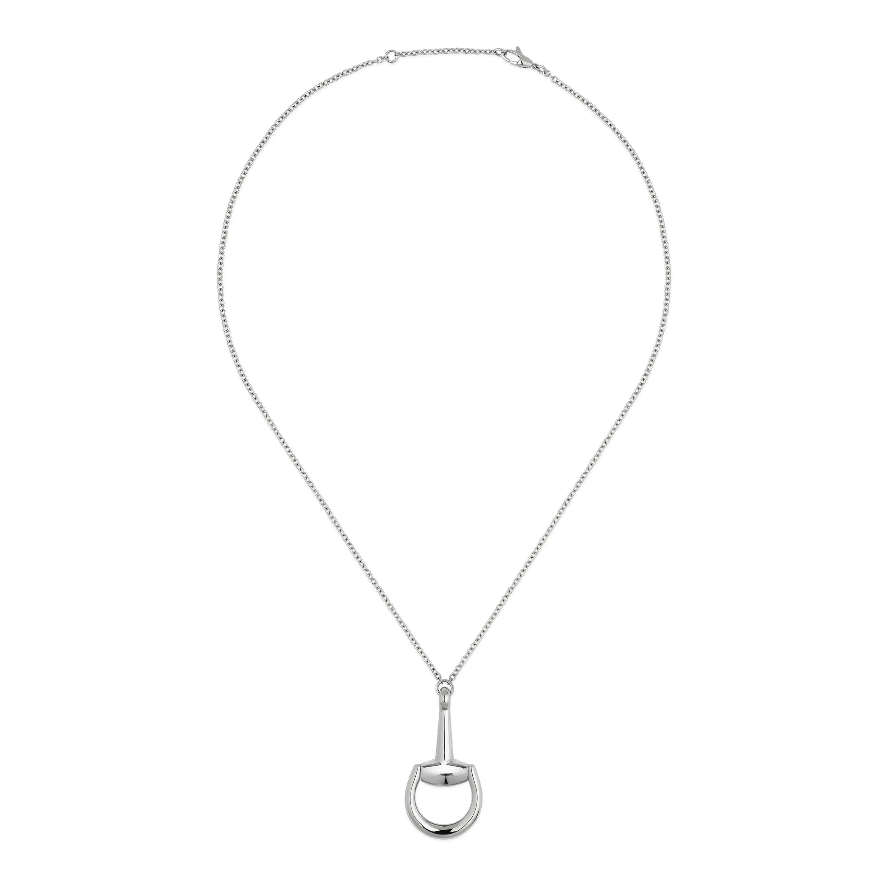 Gucci Horsebit 18ct White Gold 0.5ct Diamond Necklace