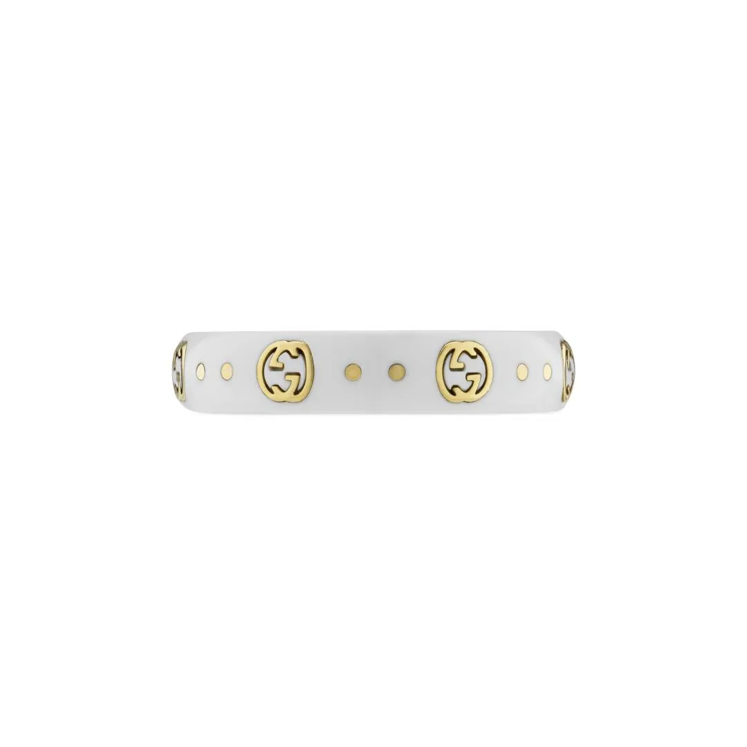 Gucci Icon 18ct Yellow Gold Interlocking G Band Ring D