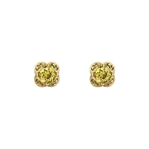 Gucci Interlocking G 18ct Yellow Gold Beryl Stud Earrings D