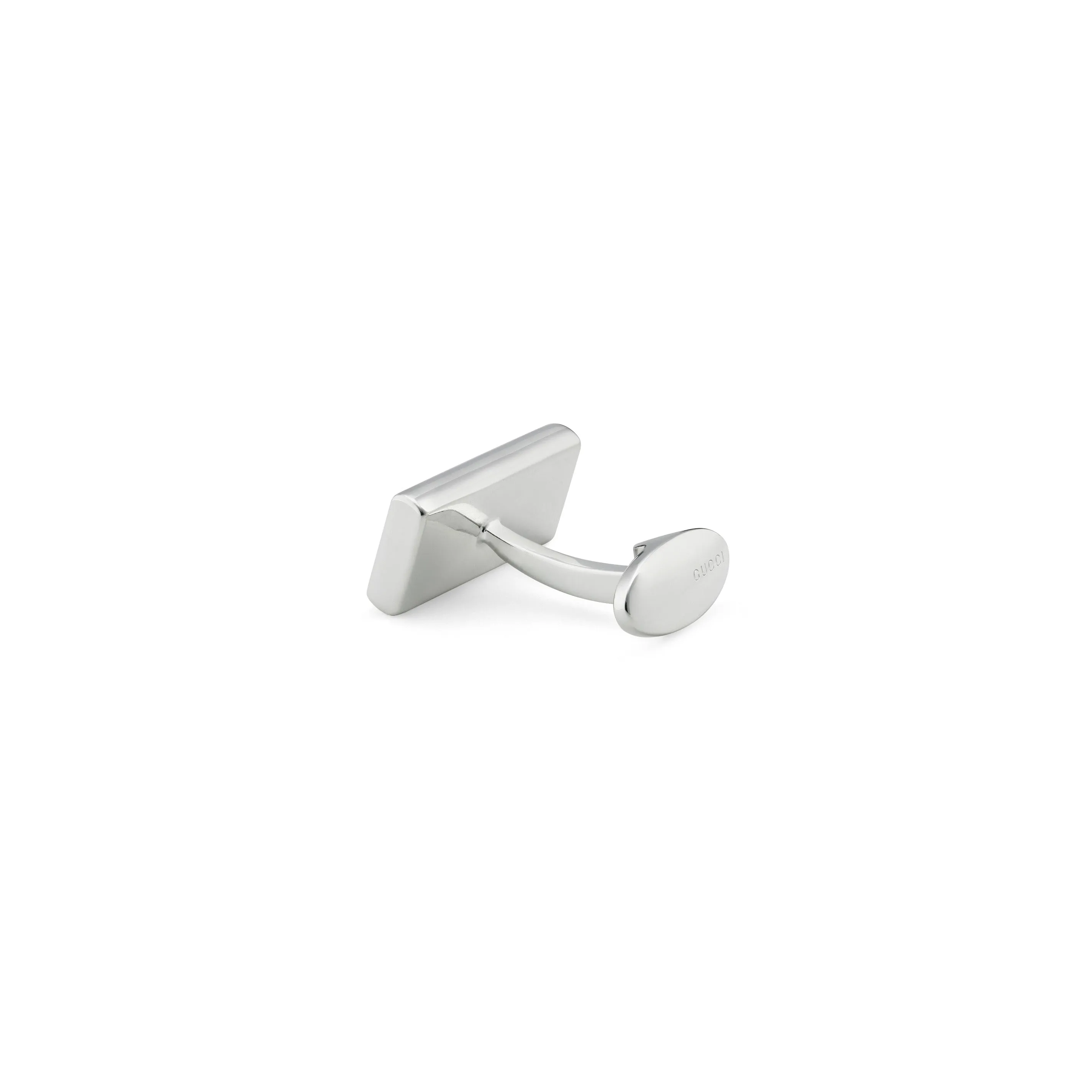 Gucci Interlocking G Motif Rectangular Sterling Silver Cufflinks