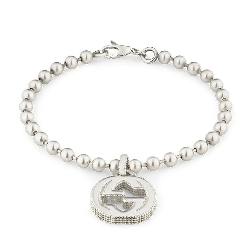 Gucci Interlocking Motif Sterling Silver Bracelet D