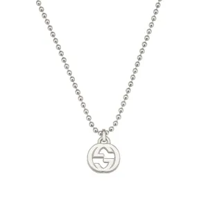 Gucci Interlocking Sterling Silver Pendant Necklace