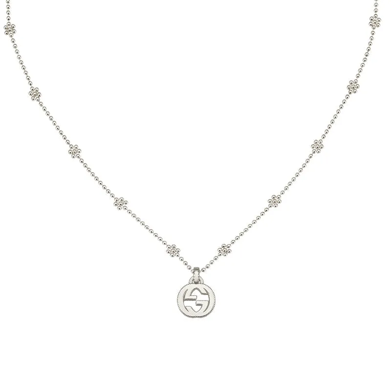 Gucci Interlocking Sterling Silver Pendant Necklace
