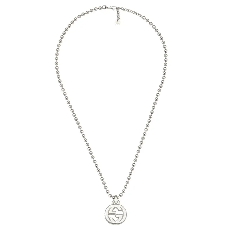 Gucci Interlocking Sterling Silver Pendant Necklace