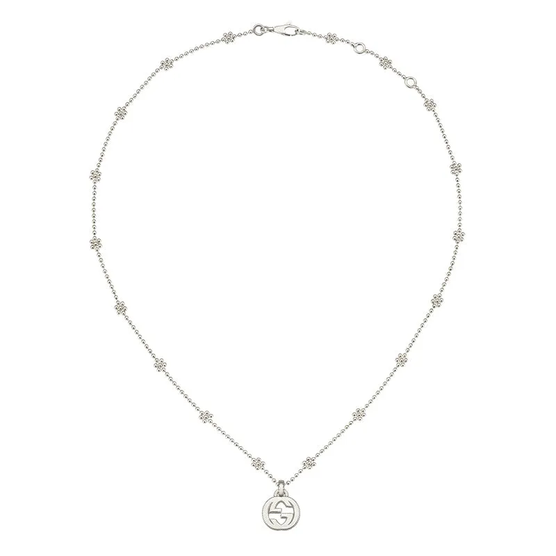 Gucci Interlocking Sterling Silver Pendant Necklace