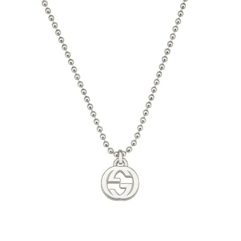 Gucci Interlocking Sterling Silver Pendant Necklace