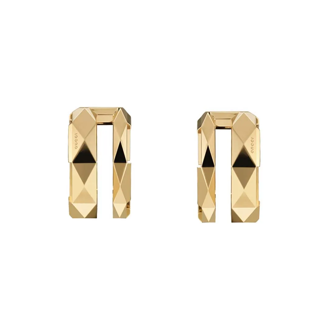 Gucci Link to Love 18ct Yellow Gold Double Hoop Earrings D