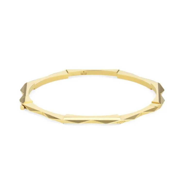 Gucci Link to Love 18ct Yellow Gold Studded 4mm Bangle D