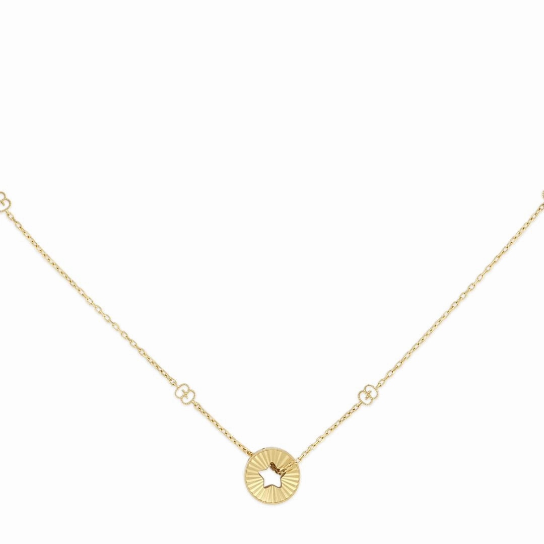 Gucci Icon 18ct Yellow Gold Open Heart Chain Necklace