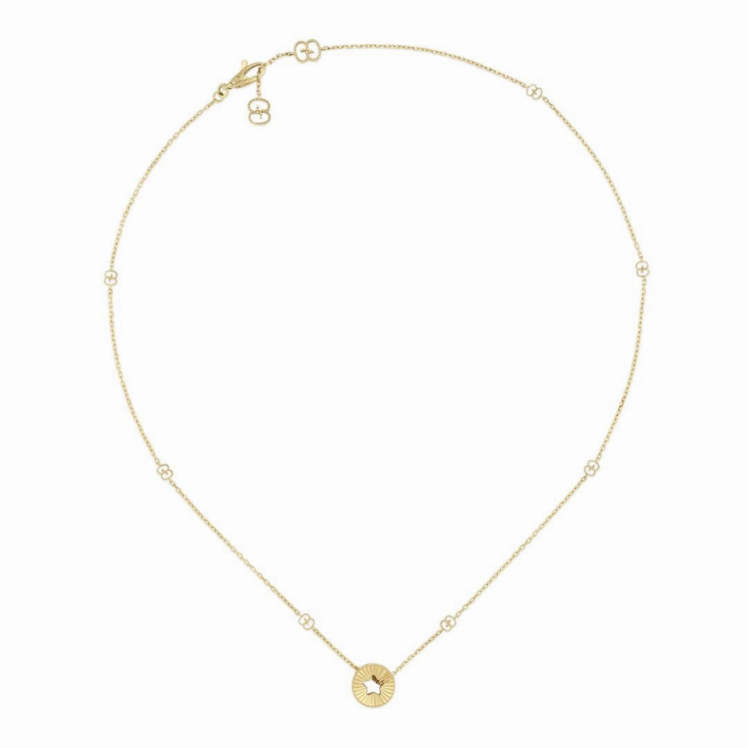 Gucci Icon 18ct Yellow Gold Open Heart Chain Necklace