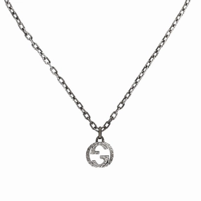 Gucci Interlocking Aged Sterling Silver Pendant