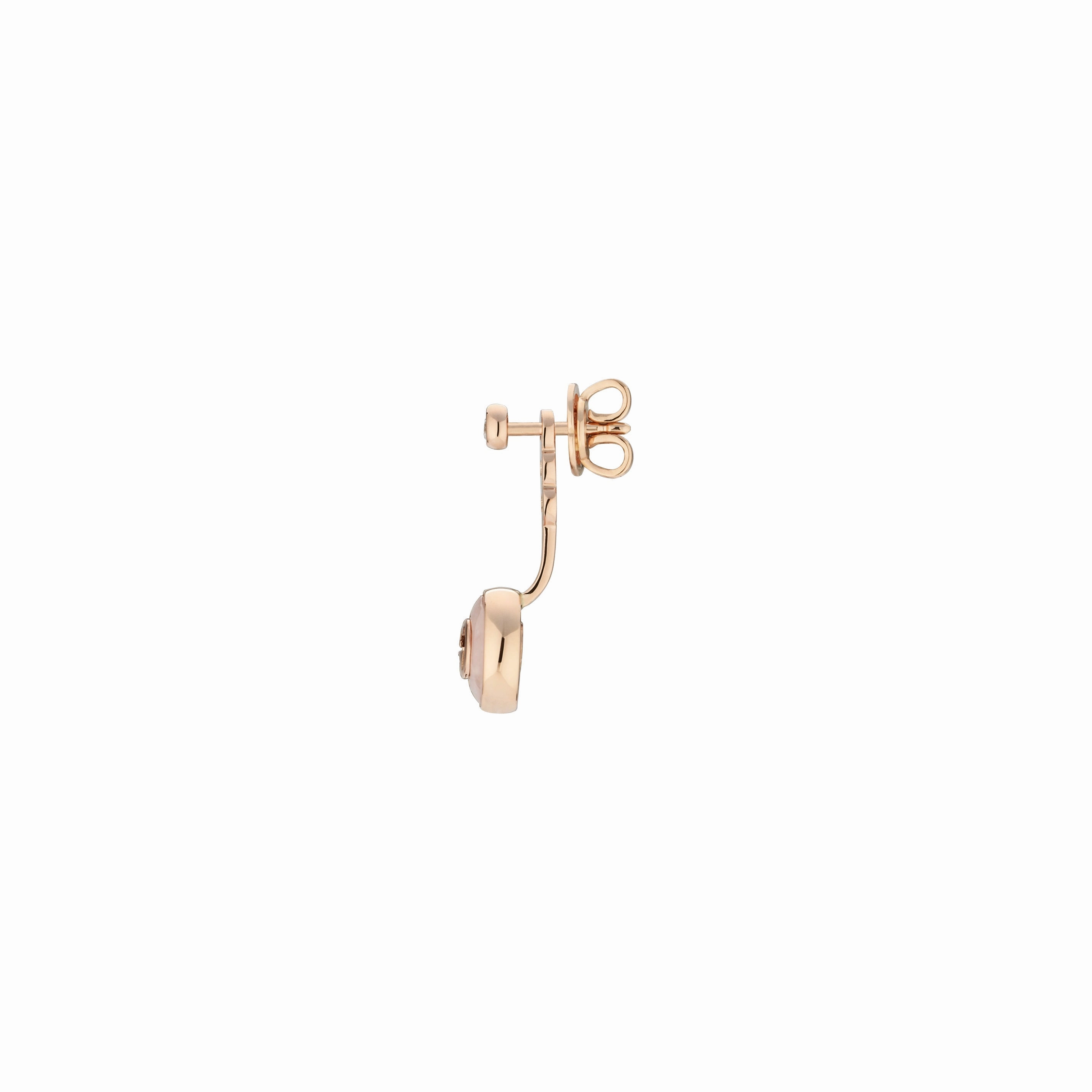 Gucci Interlocking G 18ct Rose Gold Diamond & Pink Opal Earrings