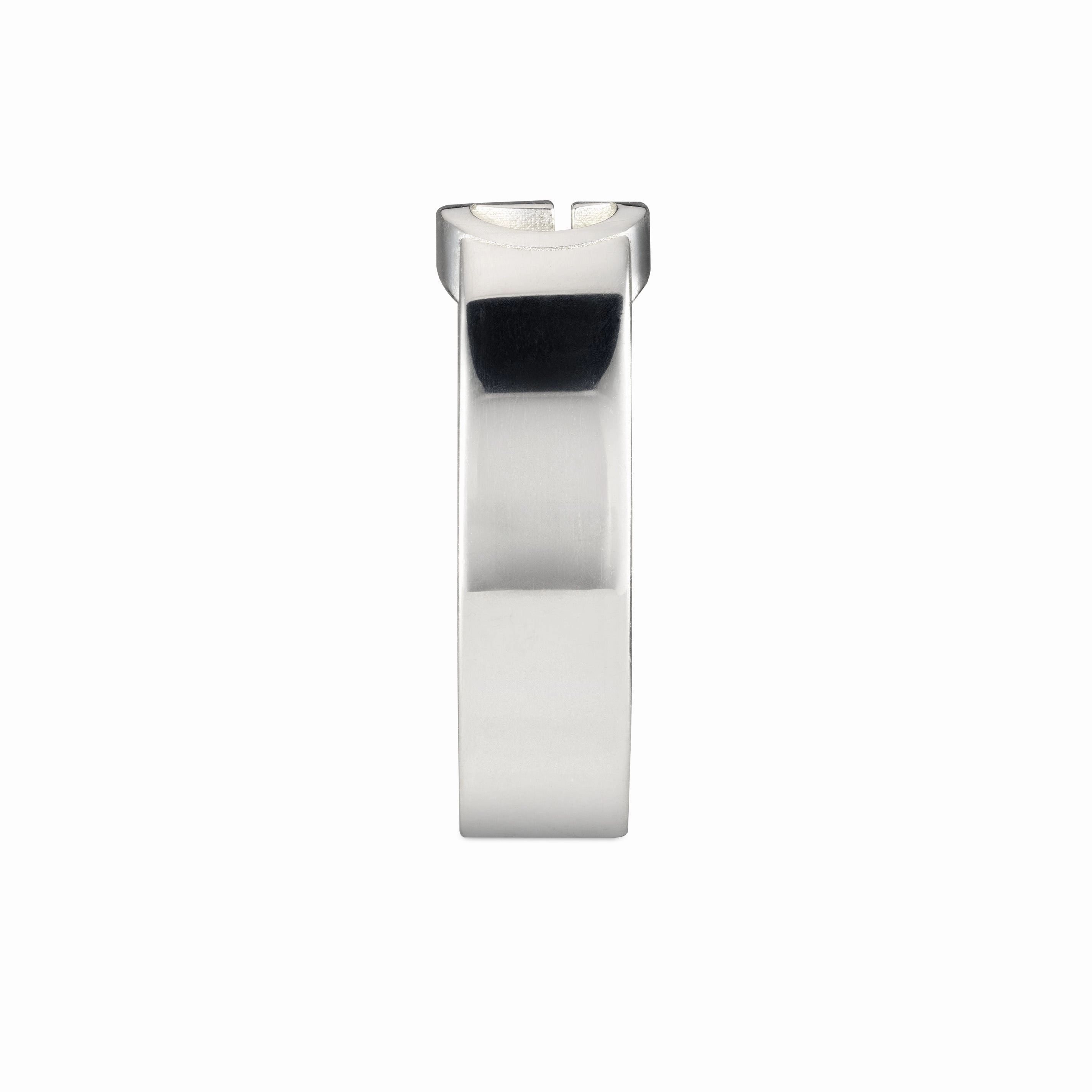 Gucci Interlocking Motif Sterling Silver 6mm Ring