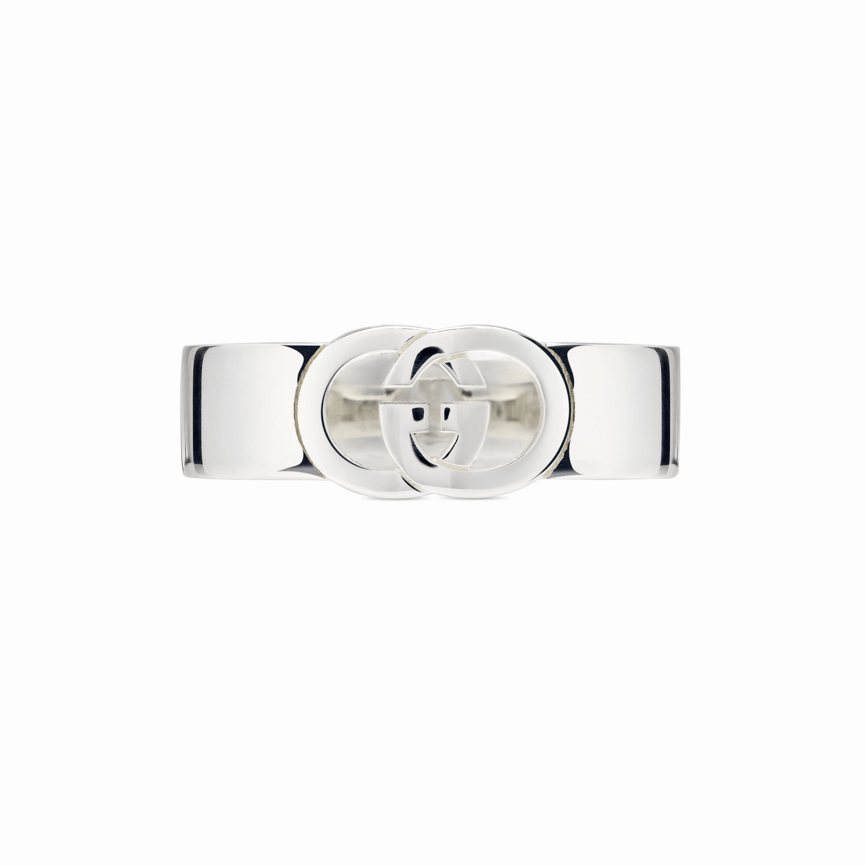 Gucci Interlocking Motif Sterling Silver 6mm Ring