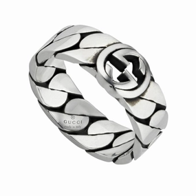 Gucci Interlocking Sterling Silver Band Ring