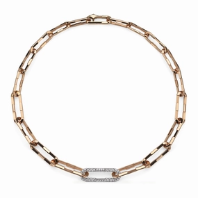 Gucci Link to Love  18ct Rose & White Gold 2ct Diamond Gradient Chain Necklace