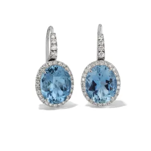 Hans D. Kreiger 18ct White Gold Aquamarine and Diamond Earrings