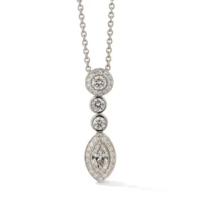 Hans D. Kreiger 18ct White Gold Diamond Drop Necklace