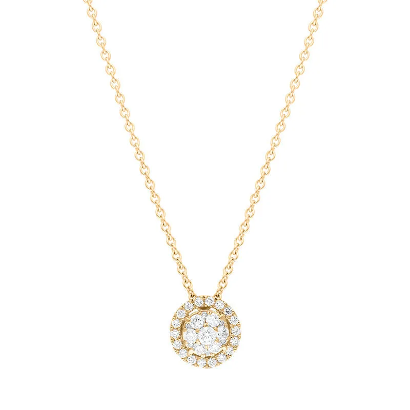 Hans D Krieger 18ct Rose Gold 0.26ct Diamond Round Cluster Pendant