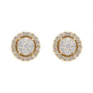 Hans D Krieger 18ct Rose Gold 0.49ct Diamond Cluster Round Stud Earrings