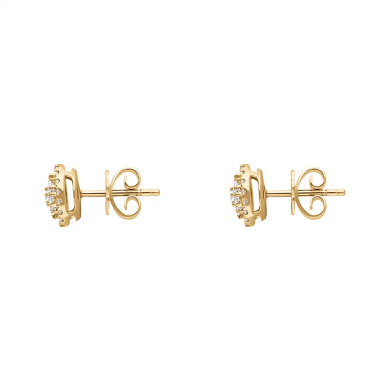 Hans D Krieger 18ct Rose Gold 0.49ct Diamond Cluster Round Stud Earrings
