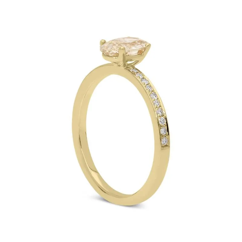 Hans D. Krieger 18ct Rose Gold 0.83ct Yellow Diamond Ring