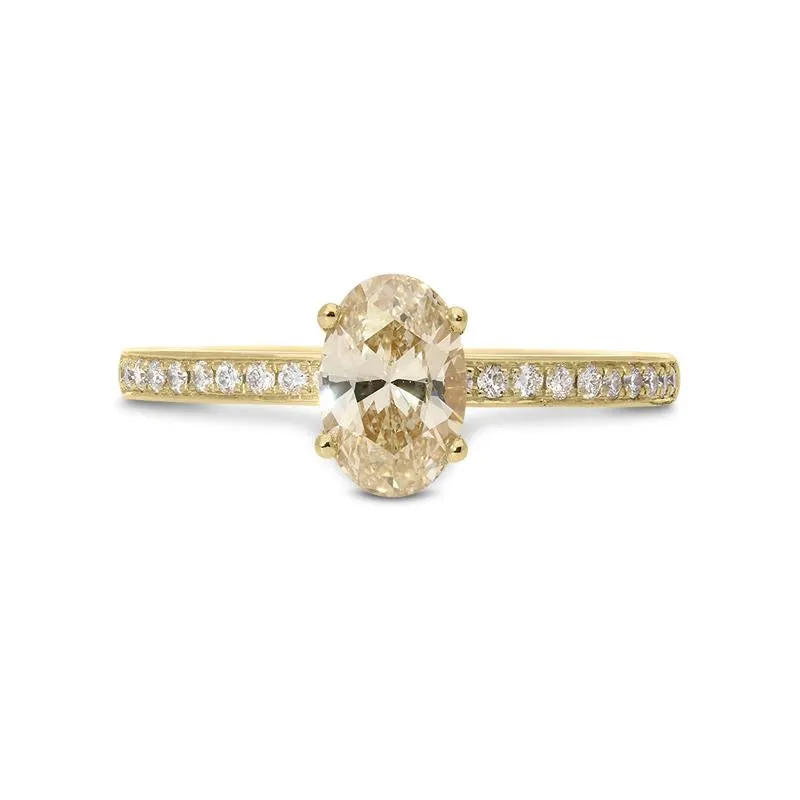 Hans D. Krieger 18ct Rose Gold 0.83ct Yellow Diamond Ring