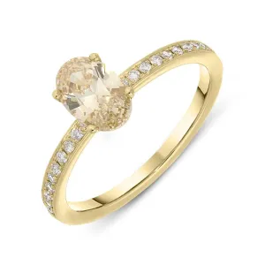 Hans D. Krieger 18ct Rose Gold 0.83ct Yellow Diamond Ring