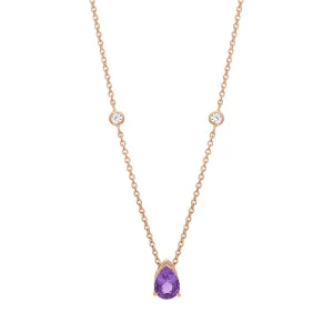 Hans D Krieger 18ct Rose Gold Sapphire Diamond Pear Drop Necklace