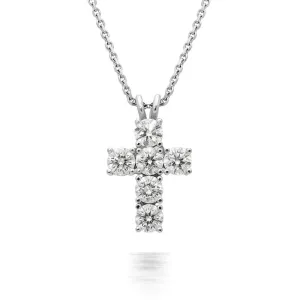Hans D Krieger 18ct White Gold 0.84ct Diamond Brilliant Cut Cross Necklace