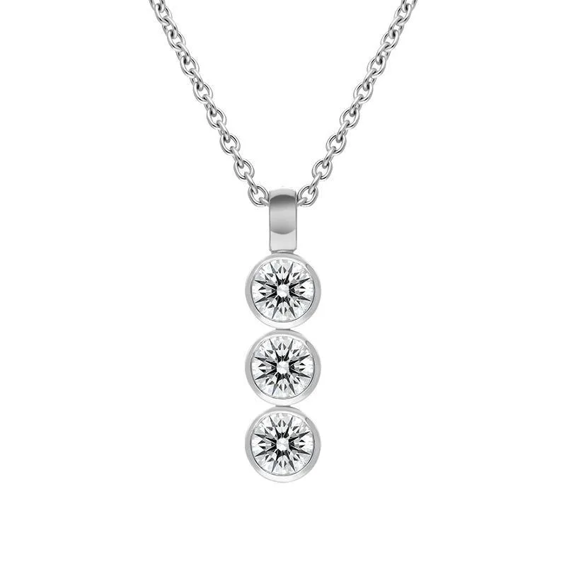 Hans D. Krieger 18ct White Gold 0.85ct Diamond Triple Drop Necklace