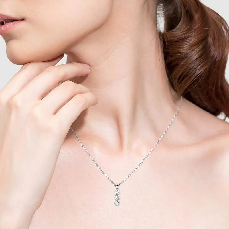 Hans D. Krieger 18ct White Gold 0.85ct Diamond Triple Drop Necklace