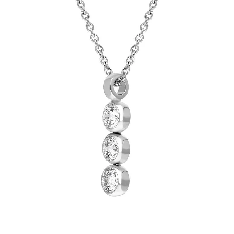 Hans D. Krieger 18ct White Gold 0.85ct Diamond Triple Drop Necklace