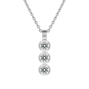 Hans D. Krieger 18ct White Gold 0.85ct Diamond Triple Drop Necklace