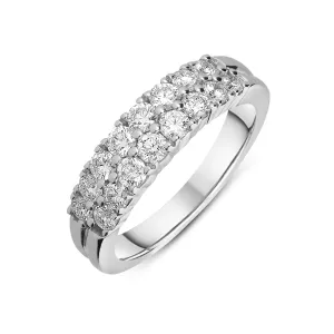 Hans D. Krieger 18ct White Gold 1.02ct Diamond Half Eternity Ring