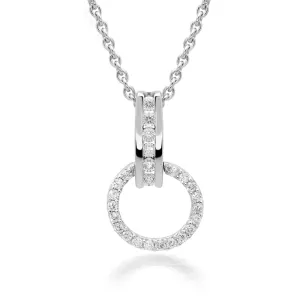 Hans D. Krieger 18ct White Gold Diamond Pave Set Open Circle Necklace