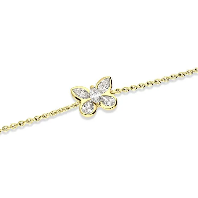 Hans D. Krieger 18ct Yellow Gold 0.45ct Diamond Butterfly Bracelet